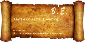 Bartakovics Evetke névjegykártya